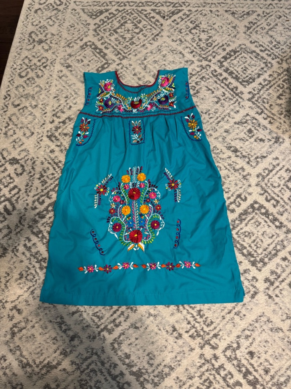 Handmade Authentic Mexican Embroidered Boho Fiesta Summer Dress